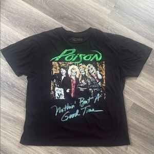 Black Graphic T-Shirt Poison XL Unisex Band Tee